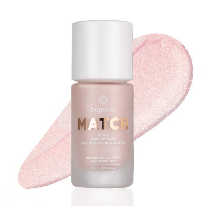 База-хайлайтер під макіяж MATCH 3in1 Makeup Base, Face&Body Highlighter Bogenia BG613